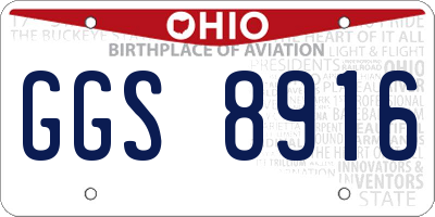 OH license plate GGS8916
