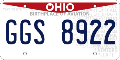 OH license plate GGS8922
