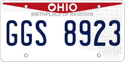OH license plate GGS8923