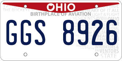 OH license plate GGS8926