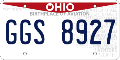 OH license plate GGS8927