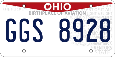 OH license plate GGS8928