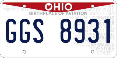 OH license plate GGS8931