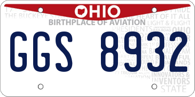 OH license plate GGS8932