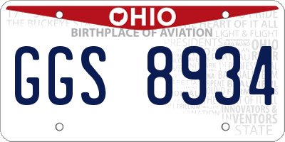 OH license plate GGS8934