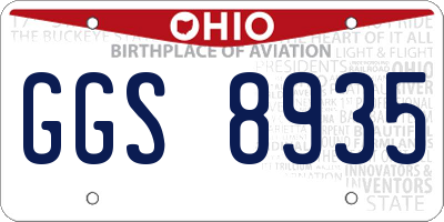 OH license plate GGS8935