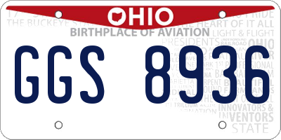 OH license plate GGS8936