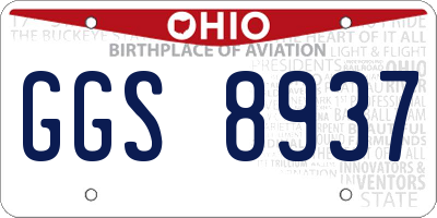 OH license plate GGS8937