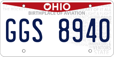 OH license plate GGS8940