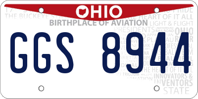 OH license plate GGS8944