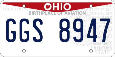 OH license plate GGS8947