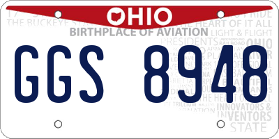 OH license plate GGS8948