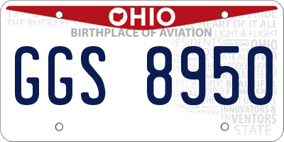 OH license plate GGS8950