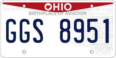 OH license plate GGS8951