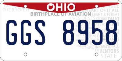 OH license plate GGS8958