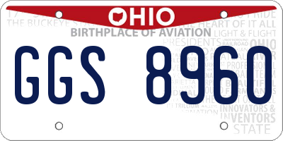 OH license plate GGS8960