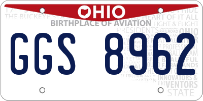 OH license plate GGS8962