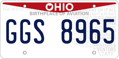 OH license plate GGS8965