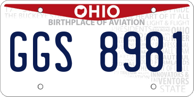 OH license plate GGS8981