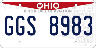 OH license plate GGS8983