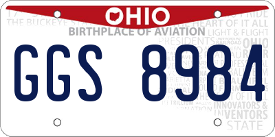 OH license plate GGS8984
