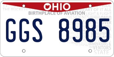 OH license plate GGS8985