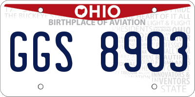 OH license plate GGS8993