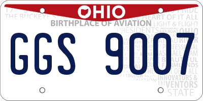 OH license plate GGS9007