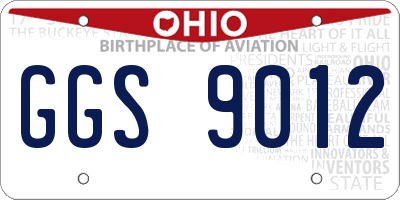 OH license plate GGS9012