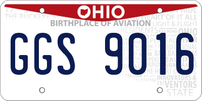 OH license plate GGS9016