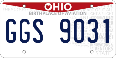 OH license plate GGS9031