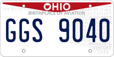 OH license plate GGS9040