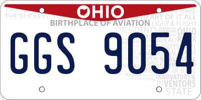 OH license plate GGS9054