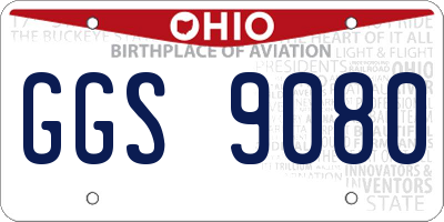 OH license plate GGS9080