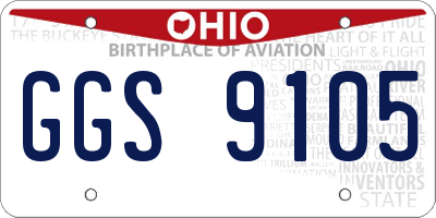 OH license plate GGS9105
