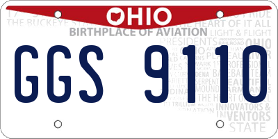 OH license plate GGS9110