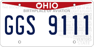 OH license plate GGS9111