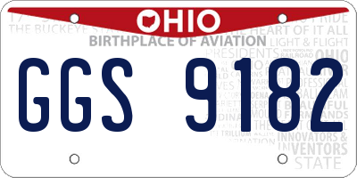 OH license plate GGS9182