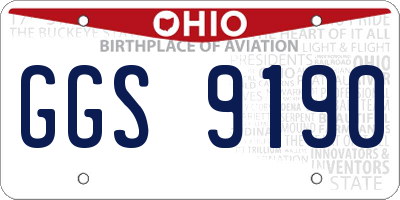 OH license plate GGS9190