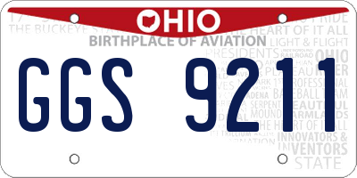 OH license plate GGS9211