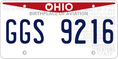 OH license plate GGS9216