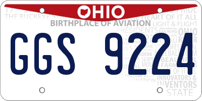 OH license plate GGS9224