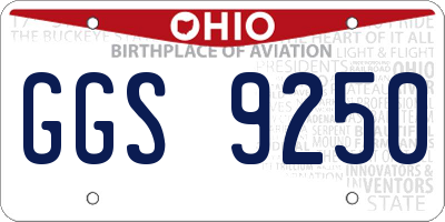 OH license plate GGS9250