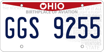 OH license plate GGS9255