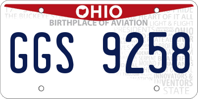 OH license plate GGS9258