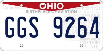 OH license plate GGS9264
