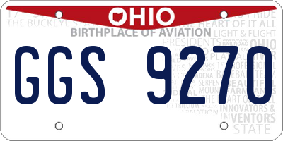 OH license plate GGS9270