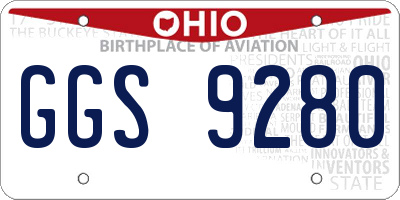 OH license plate GGS9280