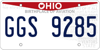 OH license plate GGS9285