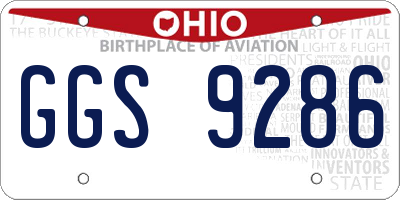 OH license plate GGS9286